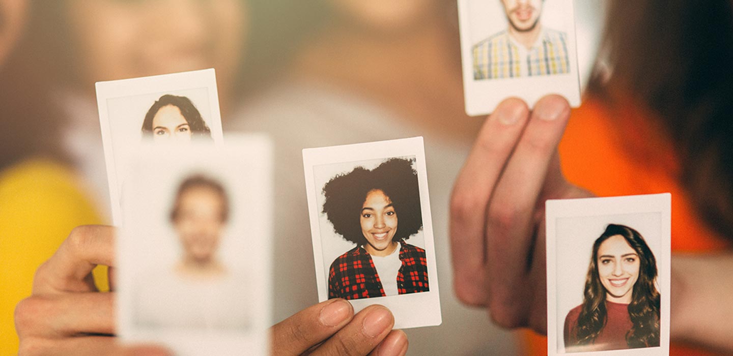 Collage of teenagers in polaroids